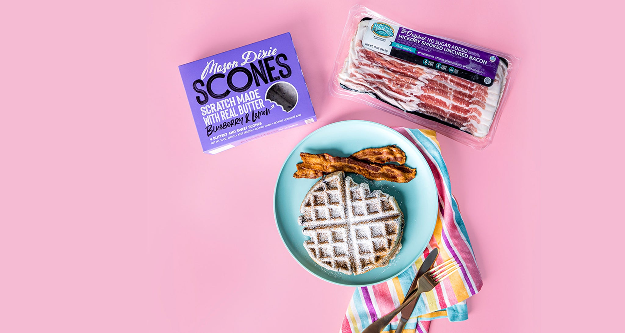 Blueberry Lemon Scone Waffles